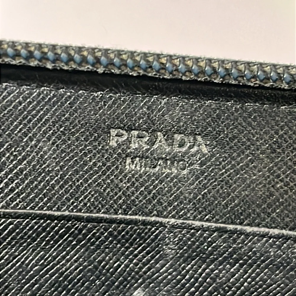 Prada Black Saffiano Leather Zip Wallet in GUC. - Picture 11 of 17